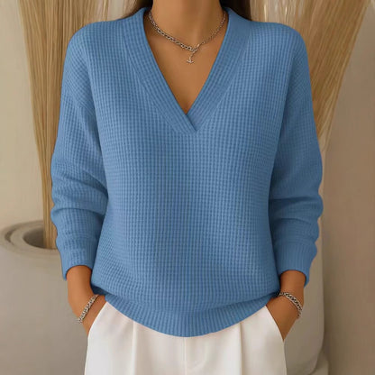 🔥 【S-3XL】 Elegantní a pohodlná dámská halenka s výstřihem do V