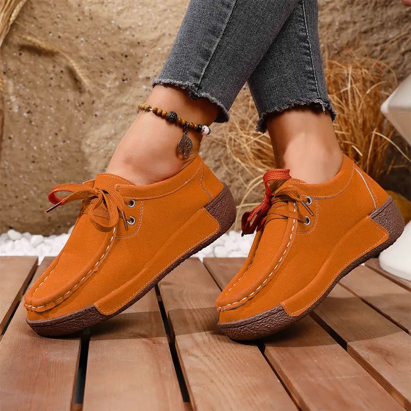 🔥🌟【50% zniżki】Damskie buty na grubej podeszwie z okrągłym noskiem – wygodne i modne buty zapewniające wsparcie stóp