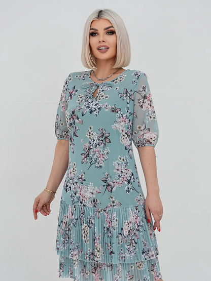 👗❤️【S-5XL】✨Rochie elegantă din dantelă plisată 💃 Stil modern 2025 Potrivită pentru orice ocazie 🌟