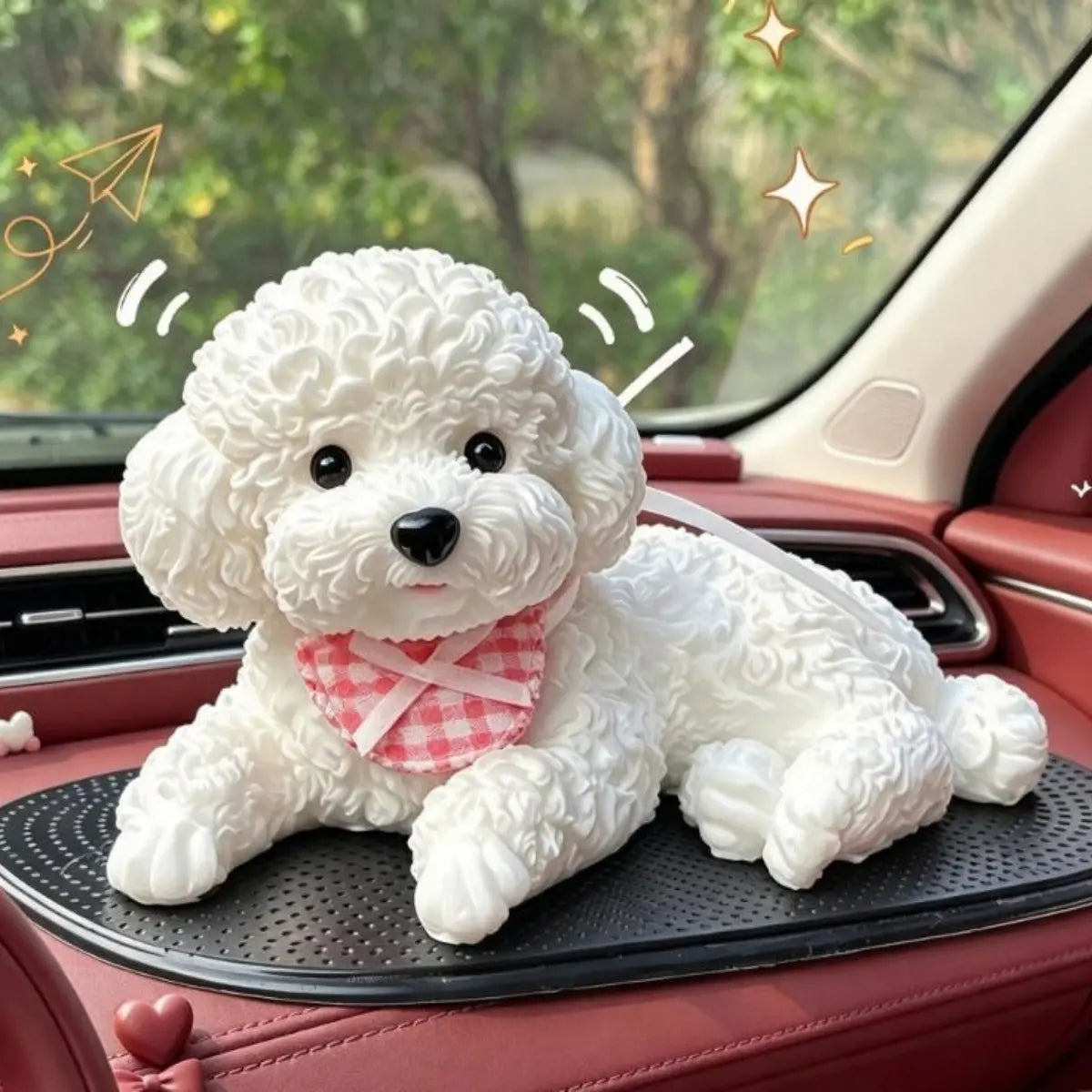 🐶✨Ozdoba do samochodu w kształcie pudla – uroczy dodatek na deskę rozdzielczą