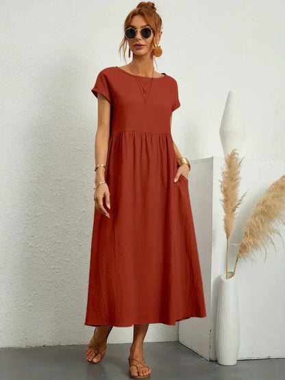 🌸【S-4XL】Zwiewna sukienka midi damska na lato – lekka i elegancka