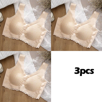💖👙【3 ks】✨Pohodlná čipkovaná podprsenka pre plnšie veľkosti – ľahká, priedušná, elegantne zakrýva, kvalitný materiál