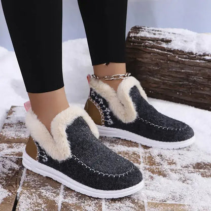 👞🔥【36-43】Jesienno-zimowe nowe damskie krótkie buty i śniegowce z podszewką pluszową