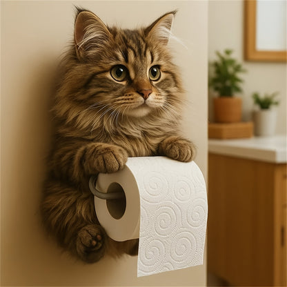 🐱【Žhavý výprodej roku】💥Roztomilý držák na toaletní papír s motivem kočky✨📦Doprava zdarma – skladem