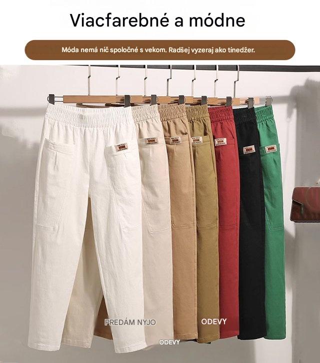 🔥【M-6XL】Dámske bavlnené nohavice s elastickým pásom, veľkosti k dispozícii ✅ Platba na dobierku
