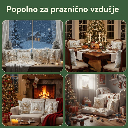 🔥【Komplet 4 kosov】🎅Božična ponudba -50%🎄Blazina z božičnim motivom