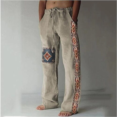 👖✨【10 culori🌈】【S–6XL】Pantaloni subțiri bărbătești din bumbac și in – stil boem, largi, comozi și lejeri 😍🌿