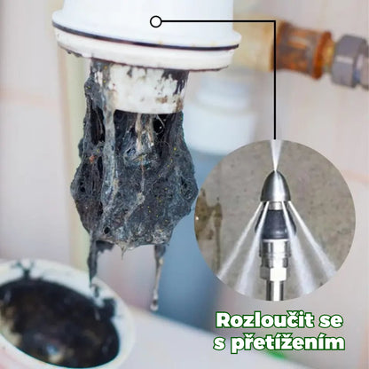 【krátký+dlouho-Dvoudílná sada】Čisticí nástroj s vysokotlakou tryskou pro domácí kanalizační potrubí