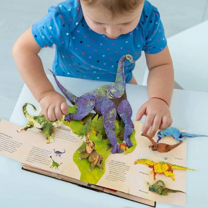 📕😍 3D Encyklopedia Prehistorii – Dinozaury · Rozkładana książka edukacyjna dla dzieci