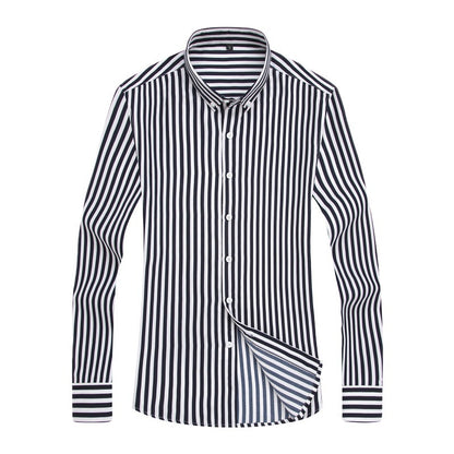 👕 【M-5XL】🔥 Biznesowa koszula w paski dla mężczyzn z długim rękawem 2026