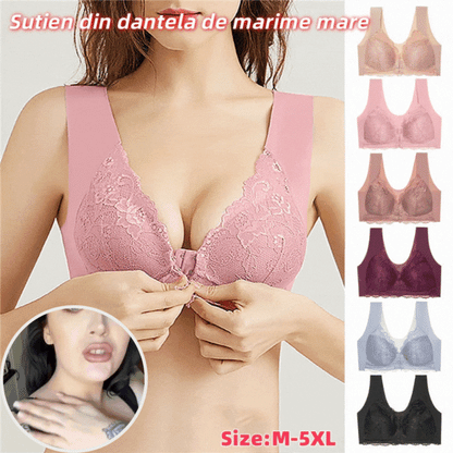 ✨【3 kusy】Veľká sexy podprsenka s predným zapínaním bez kostice – Krásny dizajn na chrbte + Zľava