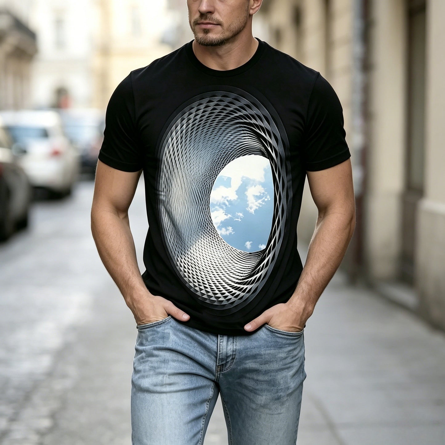 🌀👕【S-5XL】Męska koszulka z cyfrowym nadrukiem 3D