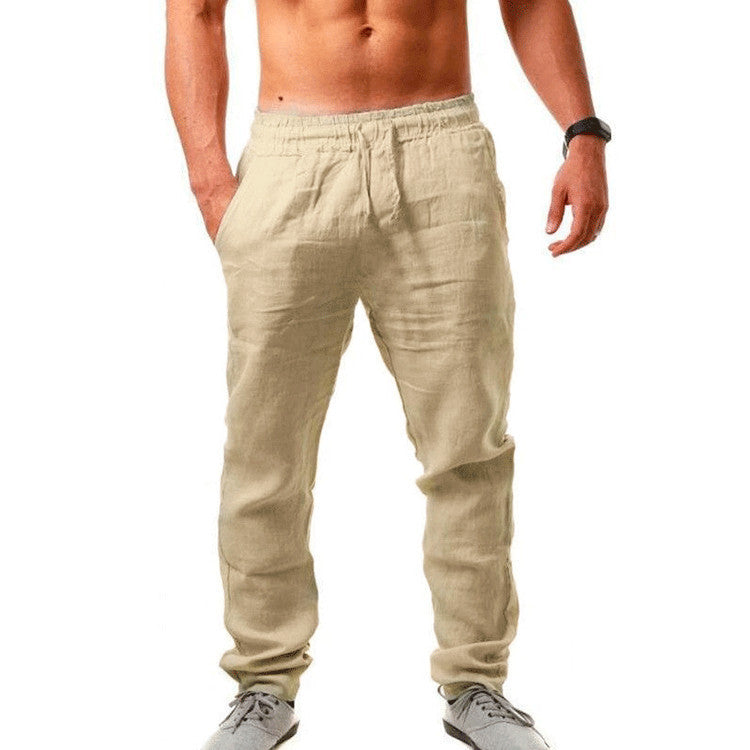 💥👖【S-4XL】 2026 nowe letnie męskie luźne, oddychające, codzienne spodnie sportowe wykonane z bawełny i lnu