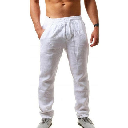 💥👖【S-4XL】 2026 nowe letnie męskie luźne, oddychające, codzienne spodnie sportowe wykonane z bawełny i lnu