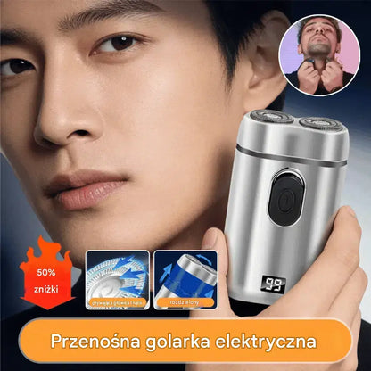 🧡【Ostatni dzień, pół ceny】Mini przenośna golarka elektryczna z magnetycznymi, wodoodpornymi podwójnymi ostrzami