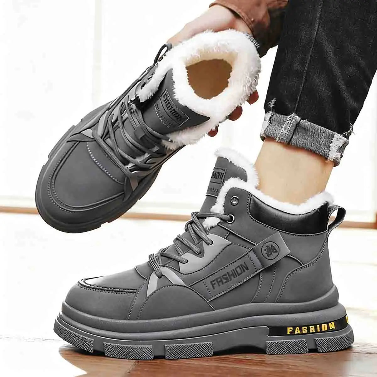🔥👞【39-44】2026 nowe męskie zimowe, pogrubione, aksamitne, ciepłe buty Martin
