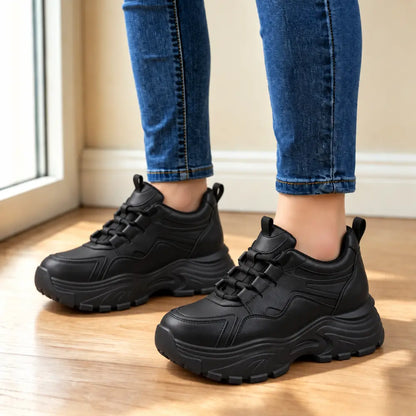 😍【35-40】Damskie buty na ukrytym podwyższeniu – białe sneakersy, na grubej podeszwie, casualowe, sportowe, idealne do chodzenia i podróży
