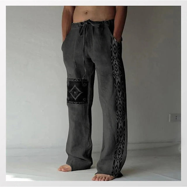 👖✨【10 culori🌈】【S–6XL】Pantaloni subțiri bărbătești din bumbac și in – stil boem, largi, comozi și lejeri 😍🌿
