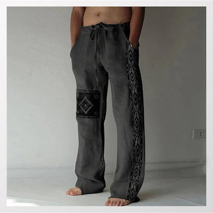 👖✨【10 culori🌈】【S–6XL】Pantaloni subțiri bărbătești din bumbac și in – stil boem, largi, comozi și lejeri 😍🌿