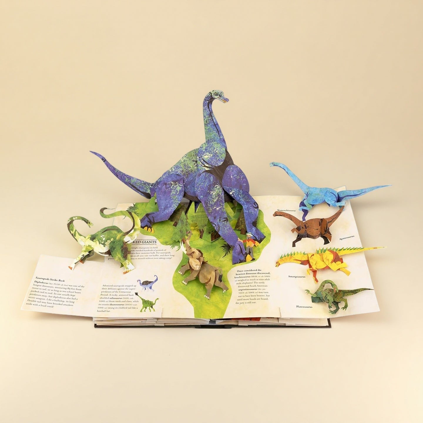 📕😍 3D Encyklopedia Prehistorii – Dinozaury · Rozkładana książka edukacyjna dla dzieci