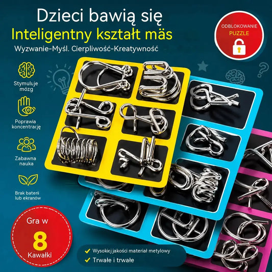 🧠 Zestaw gier edukacyjnych dla dzieci (3 zestawy, 24 sztuki) | Zabawki rozwijające inteligencję i zdolności poznawcze 🚀