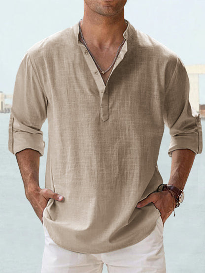 👕【Buy 1, get 1 free】🤩【S-5XL】 Cămașă pentru ermină cu mâneci lungi, material din bumbuc și in. 