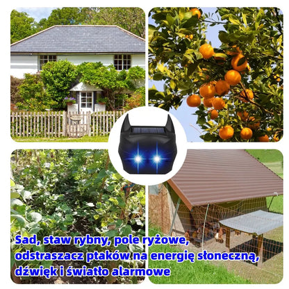 🌿 Solarny odstraszacz zwierząt do ogrodu – automatyczna ochrona przed ptakami i szkodnikami