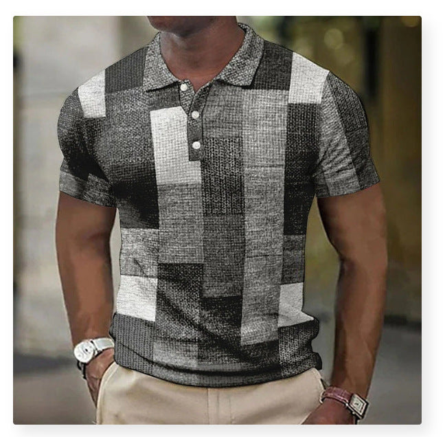 👕 Koszulka polo męska S–5XL – wzór geometryczny, wygodna i stylowa 2026