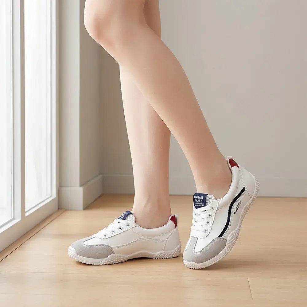 【35-40】👟Damskie buty sportowe w stylu niemieckim z okrągłymi noskami – lekkie, przewiewne, płaskie, codzienne buty – klasyczny biały design