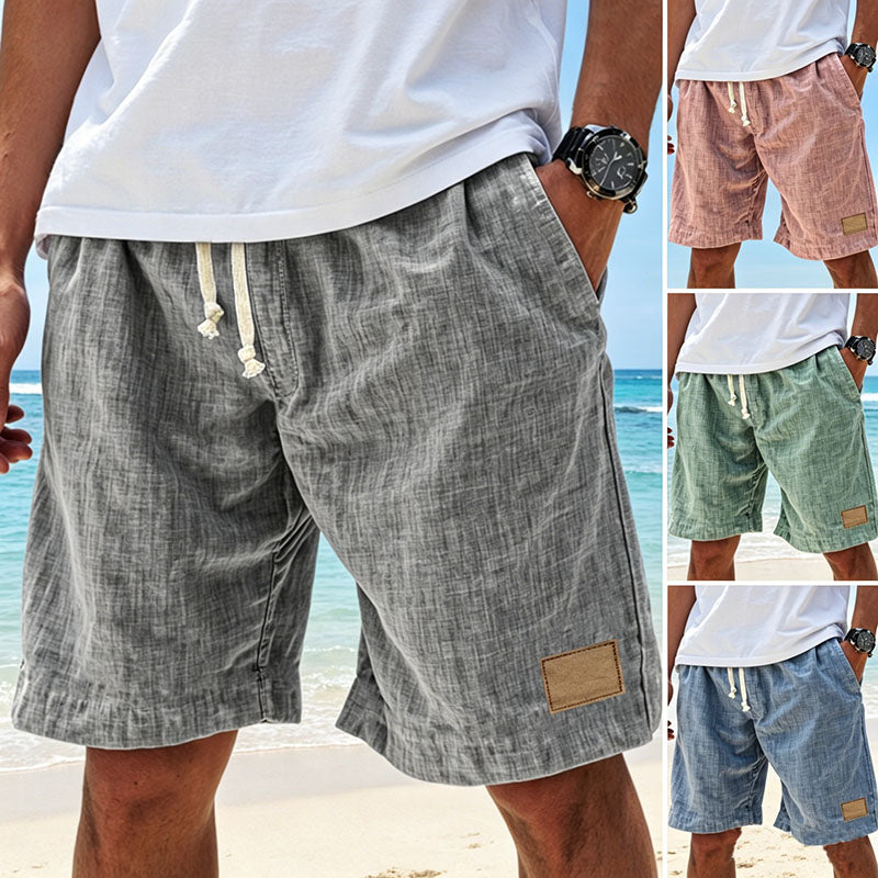 ⏳🔥【Ostatni dzień -50%】👖【S-5XL】【55-110 kg】Męskie casualowe szorty 2026 z efektem lnu i sznurkiem (duże rozmiary).