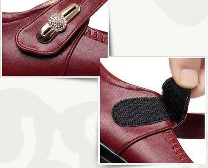 🔥👡【35-41】Νέα άνετα δερμάτινα παπούτσια με τακούνι σφήνας · Μαλακή σόλα & αντιολισθητικός σχεδιασμός