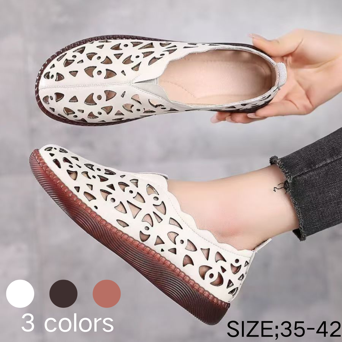 👡🔥【Promoție limitată】【35–42】Pantofi retro de damă 2025 – respirabili, cu vârf rotund, stil clasic și confortabil 🌬️💖