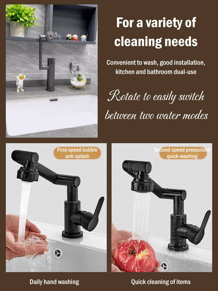 🚰 Robinet rotativ 1080° cu braț mecanic 🔄｜Pentru baie & bucătărie 🛁🍽️｜Durabil și ușor de instalat 🛠️💎