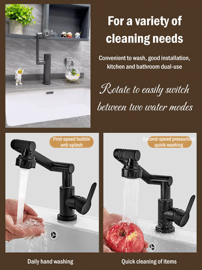 🚰 Robinet rotativ 1080° cu braț mecanic 🔄｜Pentru baie & bucătărie 🛁🍽️｜Durabil și ușor de instalat 🛠️💎