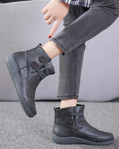 🌺👢【35-43】Damskie zimowe buty z naturalnej skóry – śniegowce ze wsparciem łuku stopy, antypoślizgowe i ciepłe buty zimowe