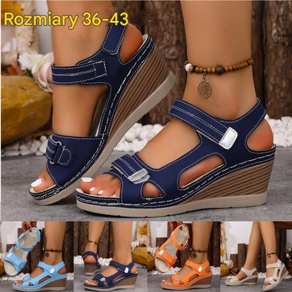 🌟👡 -50% | Sandały damskie 36–43 – koturn, rzepy, wygodne | płatność przy odbiorze