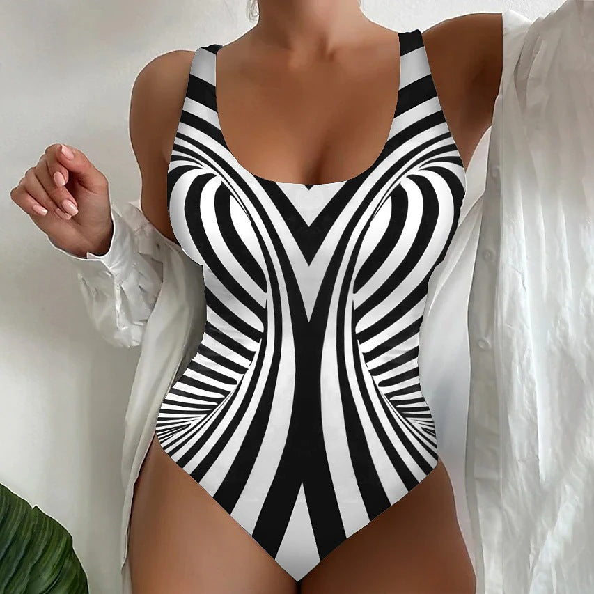 🩱S~5XL🏖️ Módne a Sexi Pruhované Jednodielne Plavky | Štýlový Letný Hit 2025 🌊💃