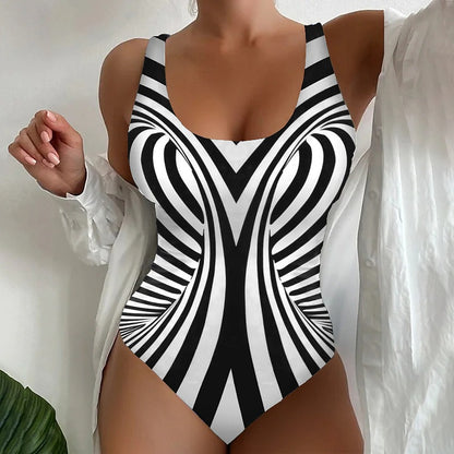 🩱S~5XL🏖️ Módne a Sexi Pruhované Jednodielne Plavky | Štýlový Letný Hit 2025 🌊💃