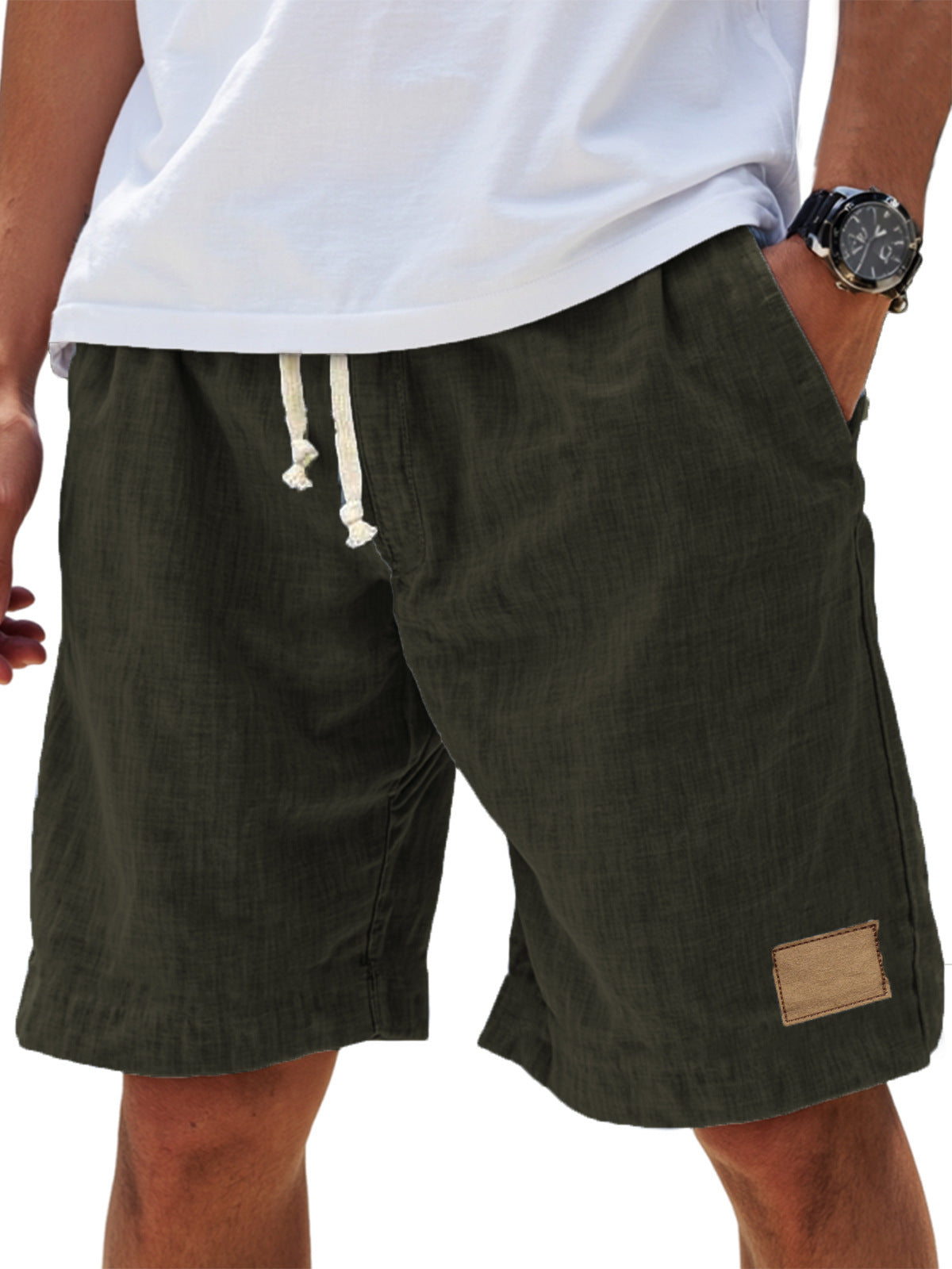 ⏳🔥【Ostatni dzień -50%】👖【S-5XL】【55-110 kg】Męskie casualowe szorty 2026 z efektem lnu i sznurkiem (duże rozmiary).