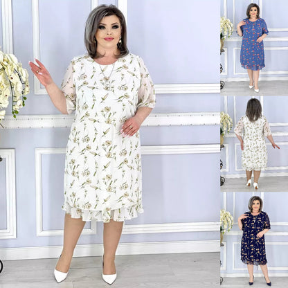 🎈🎈【S-5XL】👗2025 rochie noua eleganta din chiffon floral 