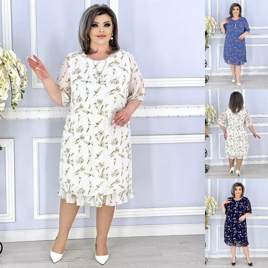 🎈🎈【S-5XL】👗2025 rochie noua eleganta din chiffon floral 