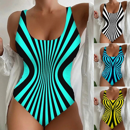 🩱S~5XL🏖️ Módne a Sexi Pruhované Jednodielne Plavky | Štýlový Letný Hit 2025 🌊💃