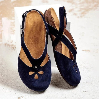 ✨✨【Ofertă Limitată】【35-44】Sandale Casual din Piele Naturală 2025 ✅ Vârf Rotund ✅ Talpă Plată 👣