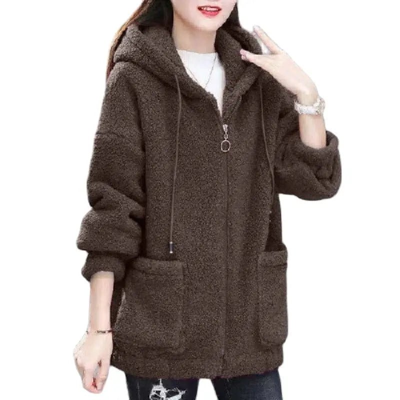 🔥✨【M-4XL】2026 Zimowa nowa moda damska pluszowa wełniana polarowa kurtka z kapturem