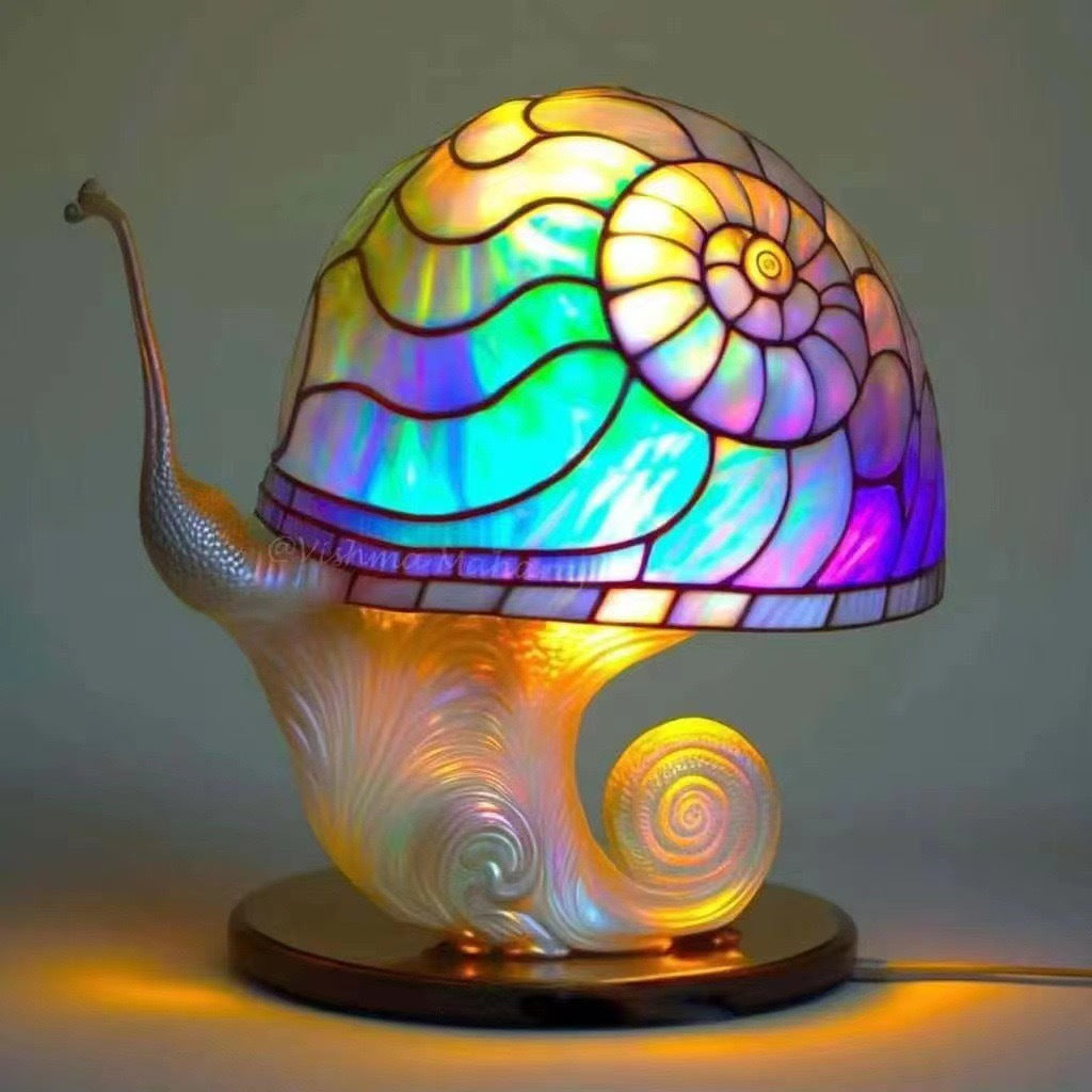 🍄Stolní lampa ve tvaru houby, vitráž s rostlinnou tematikou, retro noční lampa, vyrobená z barevné pryskyřice