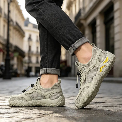 ✨【39–44】Męskie letnie buty codzienne: gruba, antypoślizgowa podeszwa, przewiewna siateczka – do trekkingu i do wody