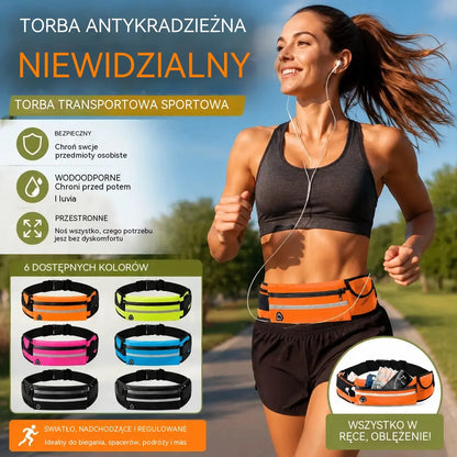 🎒 Wielofunkcyjna nerka sportowa i rekreacyjna, niewidoczna, bezpieczna, pojemna i wodoodporna