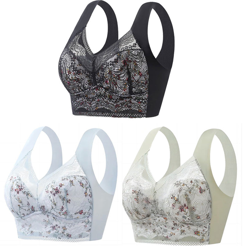 🔥【3 szt. w zestawie】Wygodny biustonosz z jedwabiu lodowego – oddychający i bez fiszbin · 50% taniej