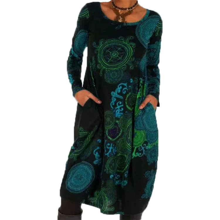 ✨🔥 【-50% sleva】【S–5XL】Nové podzimní a zimní šaty s 3D potiskem · Pohodlné, hřejivé a vhodné na každý den