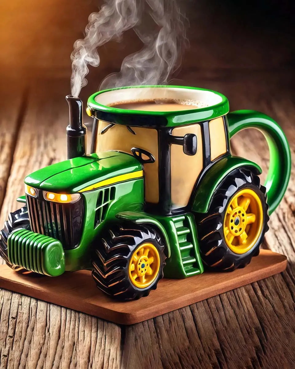 🚗☕Retro filiżanka do kawy w kształcie traktora rolniczego